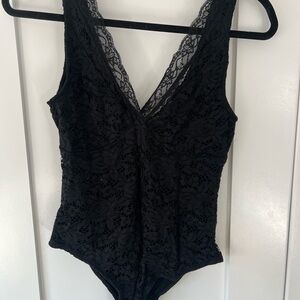 Elegant Black Lace Bodysuit